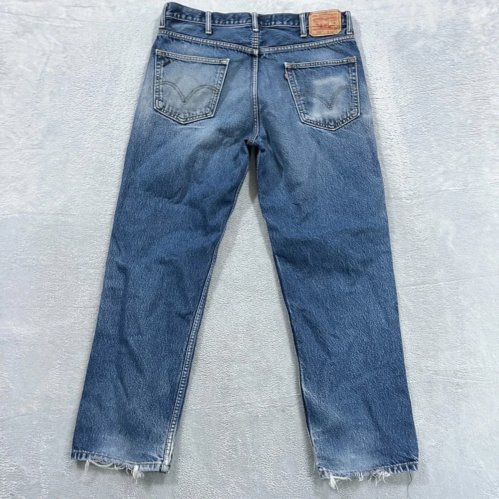 VTG 90s Levi's‎ 550 Jeans Mens 38x32 Relaxed Fit Black Denim Western Retro Faded